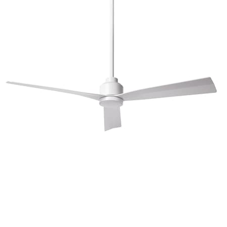 Wac Clean Indoor and Outdoor 3-Blade Smart Ceiling Fan 54in Matte White with Remote Control, 3 Blades F-003